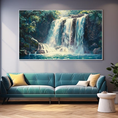 Blue Waterfall Painting